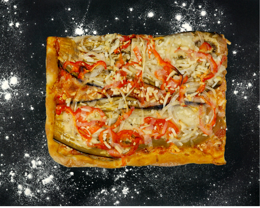 Pizza aubergine Olive & Tomate